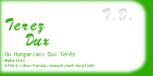 terez dux business card